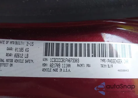 2015 Chrysler 200 C z USA, uszkodzony, nr VIN 1C3CCCCB1FN673303